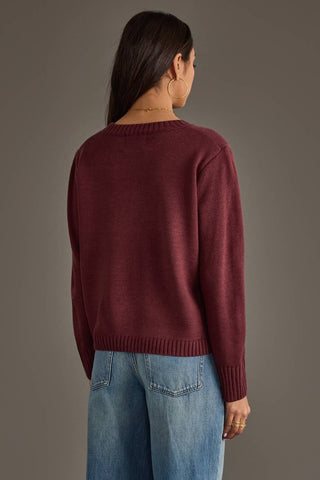 Panache Burgundy & Light Pink Wine Season Sweater