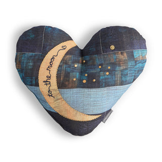 To The Moon Heart Weighted Quilt Pocket Pillow - 12x10in