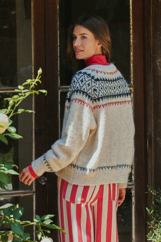 Urban Daizy - Fair Isle Nordic Toggle Knit Cardigan