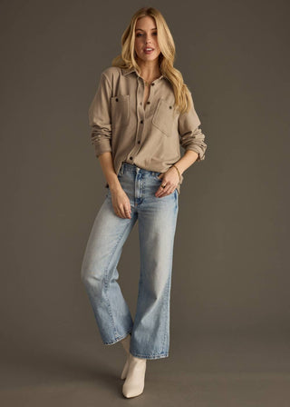Taupe Super-Soft Button-Up Shirt | Panache