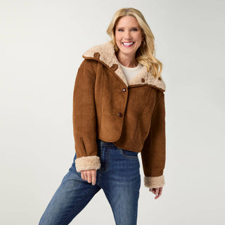Coco + Carmen Harbor Reversible Faux Lamb Jacket