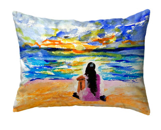 Betsy Drake Interiors - Girl & Sunset No-Cord Pillow