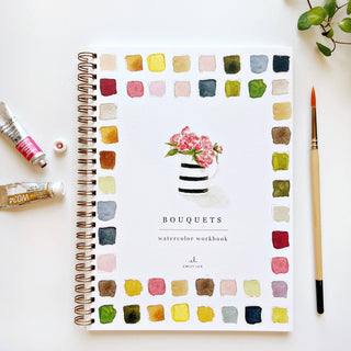 Emily Lex Bouquets Watercolor Workbook for Beginners