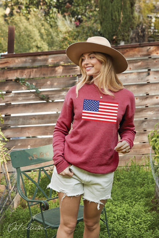 OAT COLLECTIVE - USA FLAG Mineral Graphic Sweatshirt