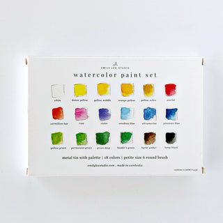 Emily Lex Studio Watercolor Paint Set | 18 Colors &amp; Brush