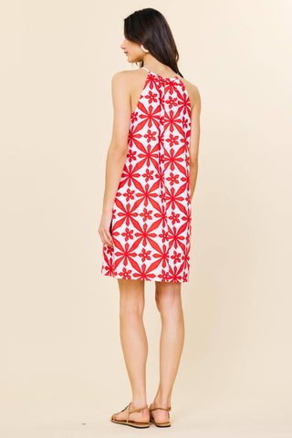 SKIES ARE BLUE - Embroidered Halter Mini DressSkies Are Blue Embroidered Halter Mini Dress – Feminine Summer Dress