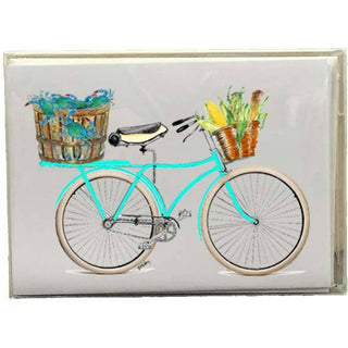 B McVan Designs - Teal Bike Crabs & Corn Boxed Note Cards