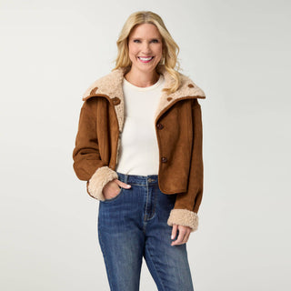 Coco + Carmen Harbor Reversible Faux Lamb Jacket