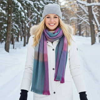 Shupaca Alpaca-Blend Plaid Scarf – Kaleidoscope
