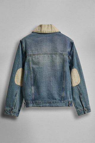 Urban Daizy Vintage Wash Denim Jacket with Elbow Patches
