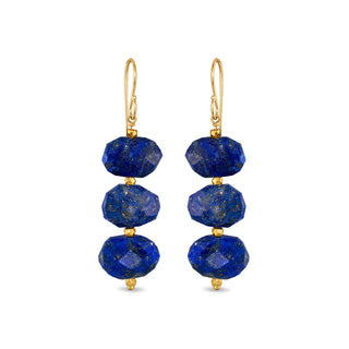 Lapis Lazuli Drop Earrings with Gold Vermeil | Handmade Gemstone Earrings