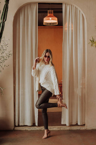 Panache Ivory Cable Knit Sweater