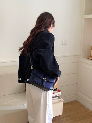 Suede-Like Microfiber Leather Shoulder/Crossbody Bag