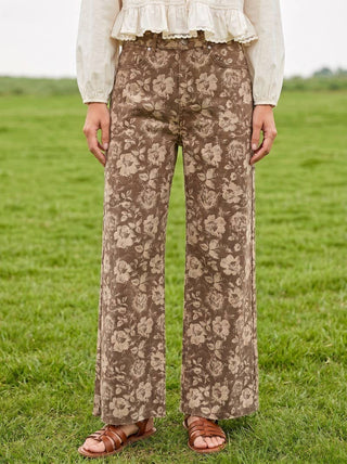 Vine & Love Floral Cropped High-Rise Stretch Jeans | VP83370