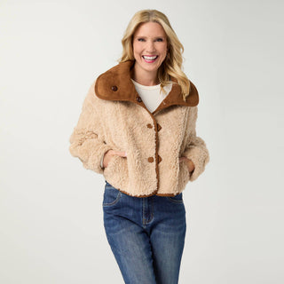 Coco + Carmen Harbor Reversible Faux Lamb Jacket