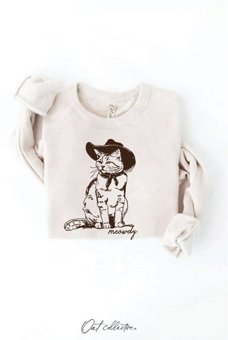 Oat Collective Meowdy relaxed unisex crewneck sweatshirt