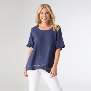 COCO + CARMEN - Layla Short Sleeve Crossover Ruffle Top