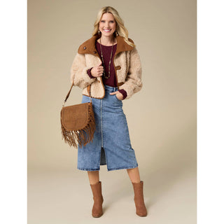 Coco + Carmen Harbor Reversible Faux Lamb Jacket