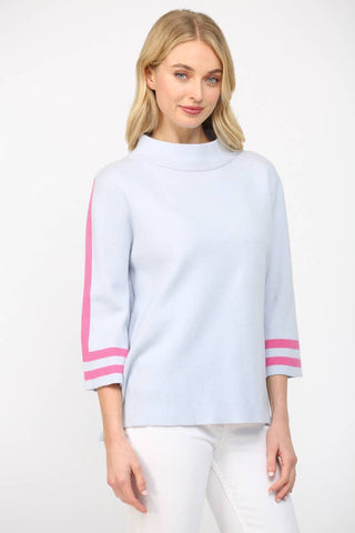 FATE - STRIPE MOCK NECK SWEATER