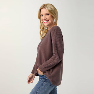 Coco + Carmen Heavenly-Luxe Cable Knit Dolman Sweater
