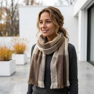 Shupaca Alpaca-Blend Plaid Scarf – Salt Flat