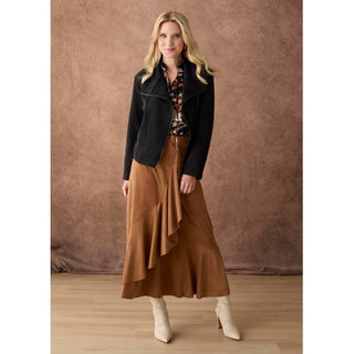 Coco + Carmen Canyon Faux Suede Ruffle Skirt