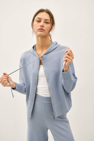 Be Cool - ULTRA COMFY RIBBED KNIT HOODIE JACKET