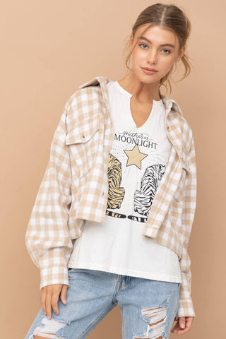 Blue B - 31857J - Yarn Dyed Brushed Crop Pocket Front Shirt Jacket