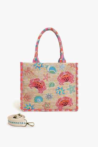 America & Beyond - Crab Shell Embelished Tote
