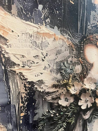 Rustic Nester - Angel Canvas art print, Painting for wall, home decor gift