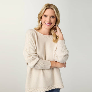 Coco + Carmen Heavenly-Luxe Cable Knit Dolman Sweater