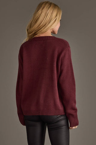 Panache Burgundy & Ivory Wine Season Sweater