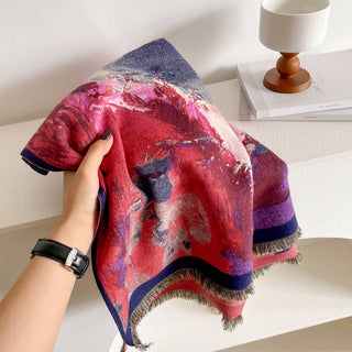 Winding River Purple & Blue Abstract Reversible Wrap