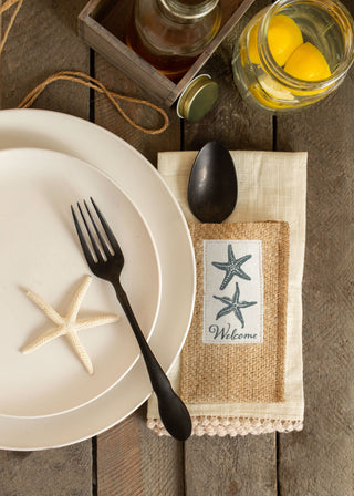 Starfish Coastal Jute Silverware Holders – Set of 8 | Cutlery Couture