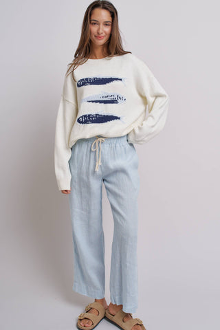 Urban Daizy - Graphic Oversized Drop-Shoulder Knit Sweater