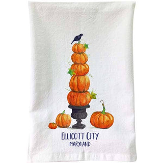 B McVan Designs - Fall - Pumpkin Stack Flour Sack Towel