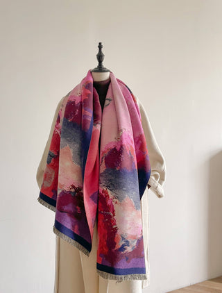 Winding River Purple & Blue Abstract Reversible Wrap