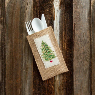 Evergreen Joy Wreath Holiday Silverware Holders – Set of 8