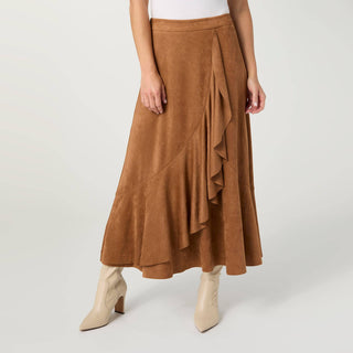 Coco + Carmen Canyon Faux Suede Ruffle Skirt