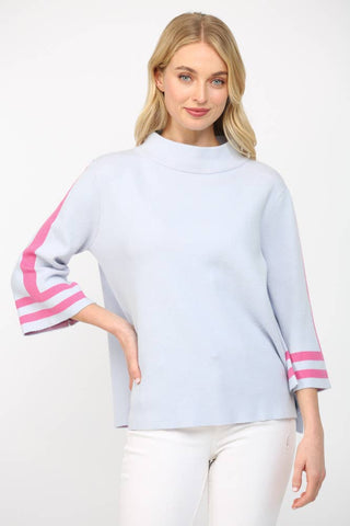 FATE - STRIPE MOCK NECK SWEATER