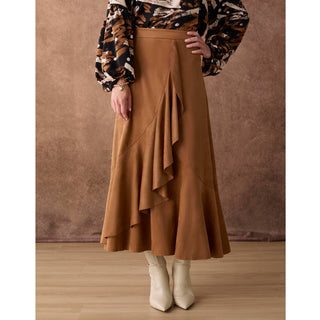 Coco + Carmen Canyon Faux Suede Ruffle Skirt