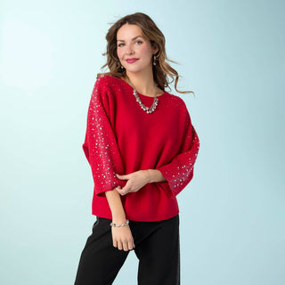 Coco + Carmen Heavenly-Luxe Rhinestone Dolman Sweater