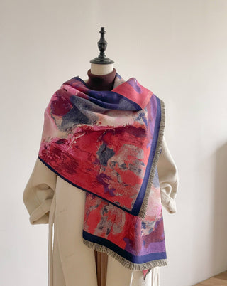 Winding River Purple & Blue Abstract Reversible Wrap