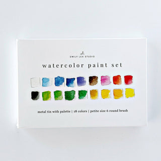 Emily Lex Studio Watercolor Paint Set | 18 Colors &amp; Brush