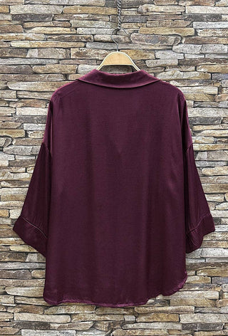 LOOWIE Mauve Satin Finish Italian Shirt