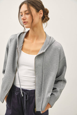 Be Cool - ULTRA COMFY RIBBED KNIT HOODIE JACKET