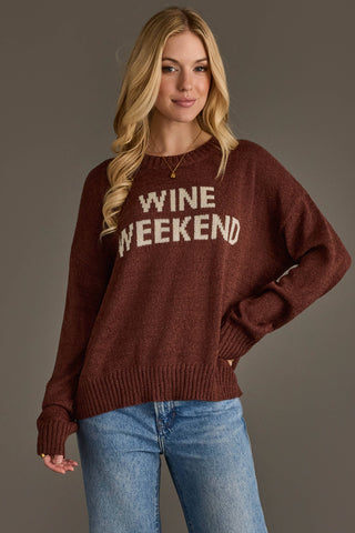 Wine Weekend Burgundy Sweater | Panache