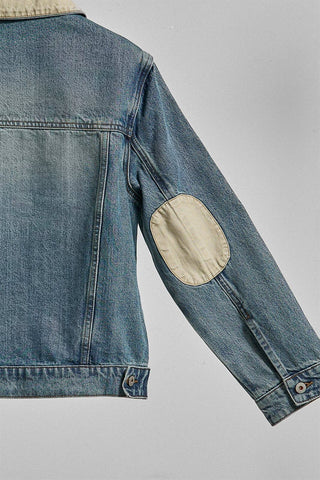 Urban Daizy Vintage Wash Denim Jacket with Elbow Patches