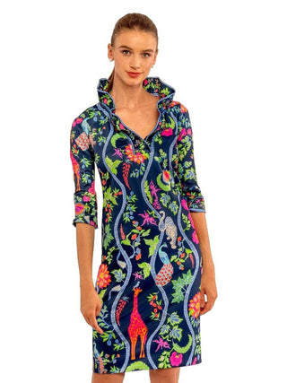 Gretchen Scott LLC - Ruffneck Dress - Jungle Symphony