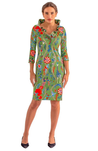 Gretchen Scott LLC - Ruffneck Dress - Jungle Symphony